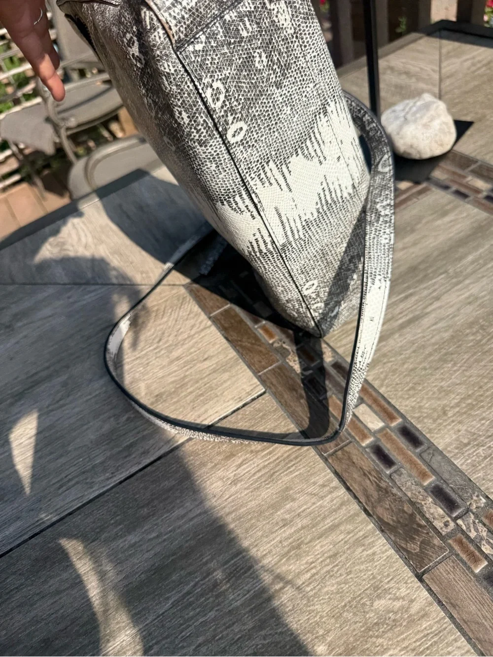 EUC Henri Bendel Faux Snakeskin Convertible Crossbody Bag